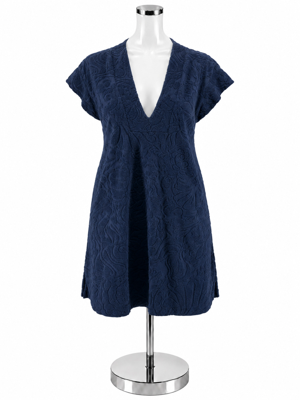 Lilly Pulitzer Colette Tunic Navy Jacquard V-Neck Cover-Up Top Size Small
